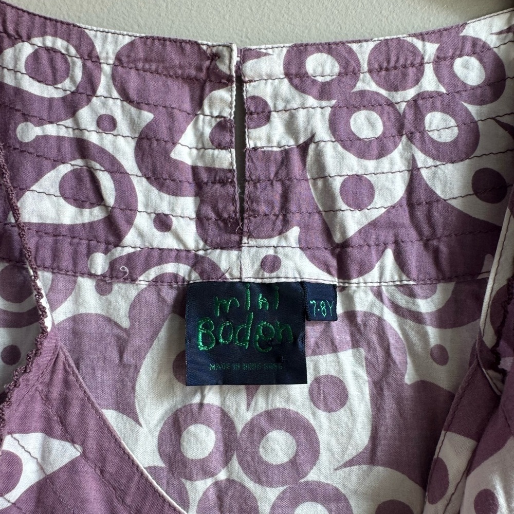 Mini Boden Purple Floral Print Midi Dress Coquette Scandi Baby Feminine Boho 7 - Picture 2 of 3